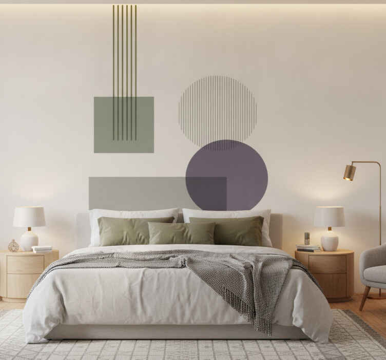 Fototapete beige mit sanften geometrischen formen - TenStickers