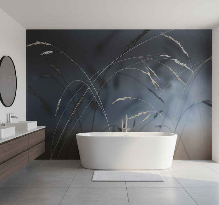 Master bedroom mural dark elegant stems - TenStickers