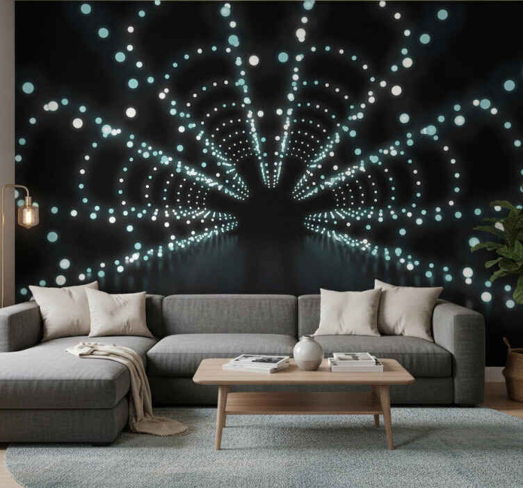 Fototapete schwarz abstrakter lichtblitz - TenStickers