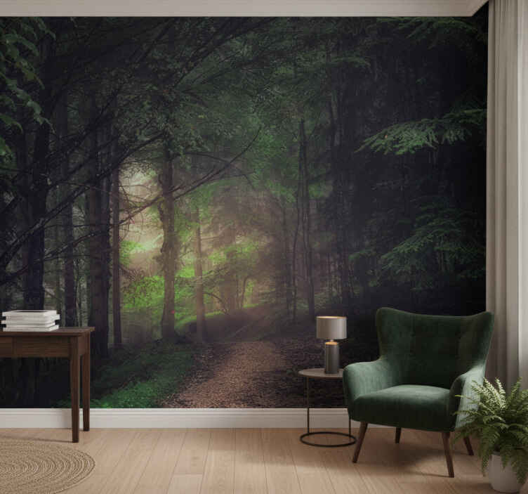 Fotobehang gang oudgroen bos - TenStickers