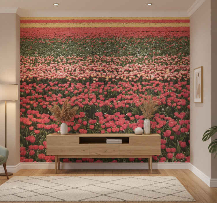 Fotobehang gang verschillende soorten bloemenvelden - TenStickers