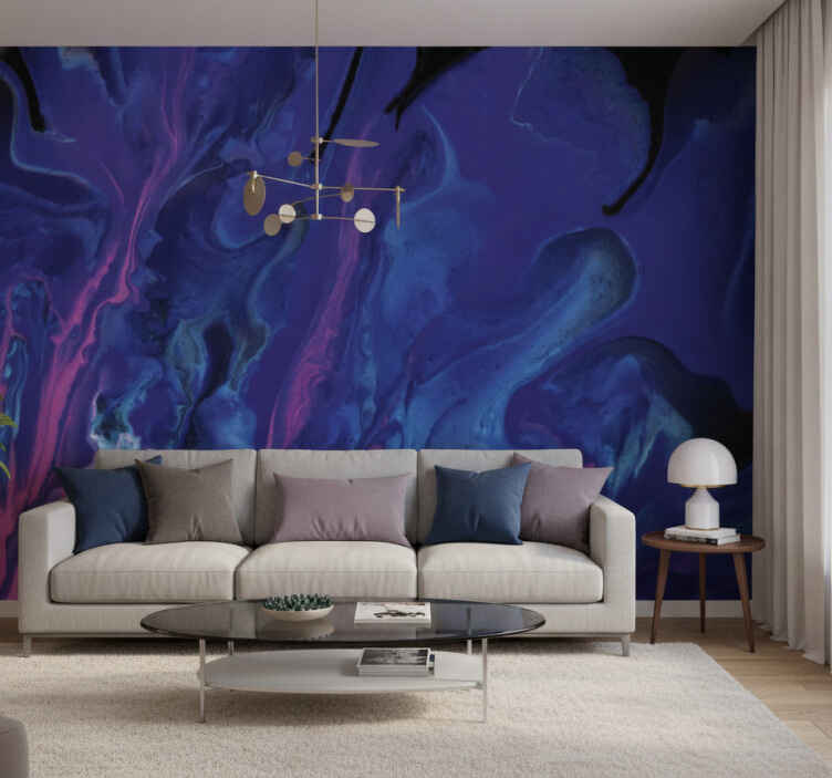 Purple wall mural in purple and blue gradient - TenStickers