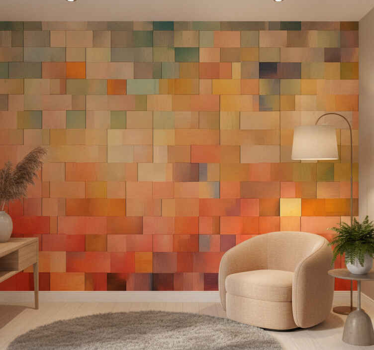 Entrance wall mural color blocks - TenStickers