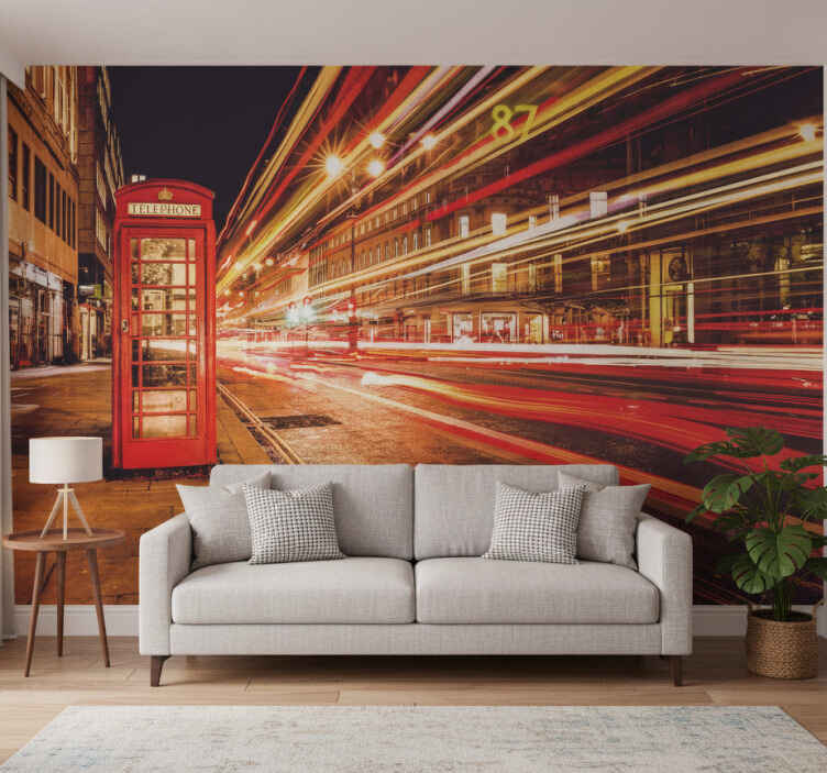 Fotomurale rosso notte iconica di londra - TenStickers