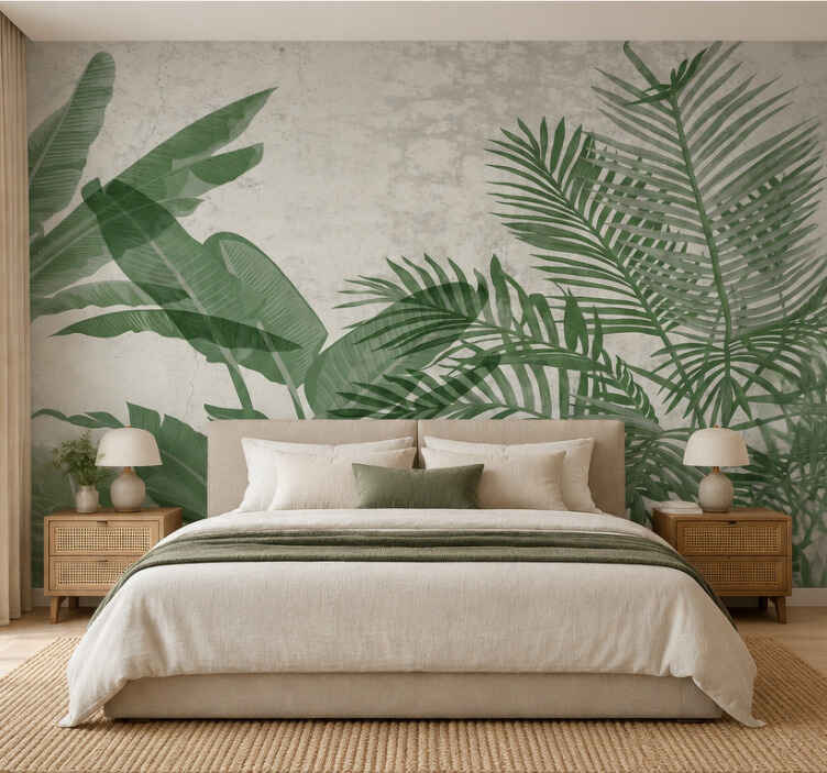 Papiers peints nature feuilles de jungle minimalistes - TenStickers