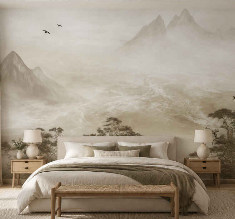 Papiers peints nature paysage de montagnes apaisant - TenStickers