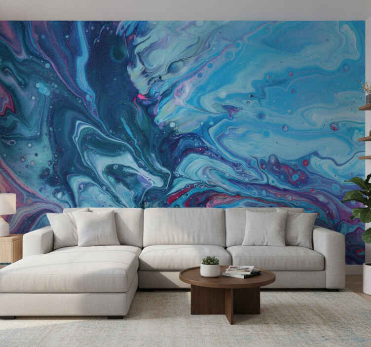 Papel mural azul gradiente azul acrílico - TenVinilo