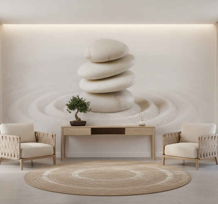 Hallway wall mural zen stones - TenStickers