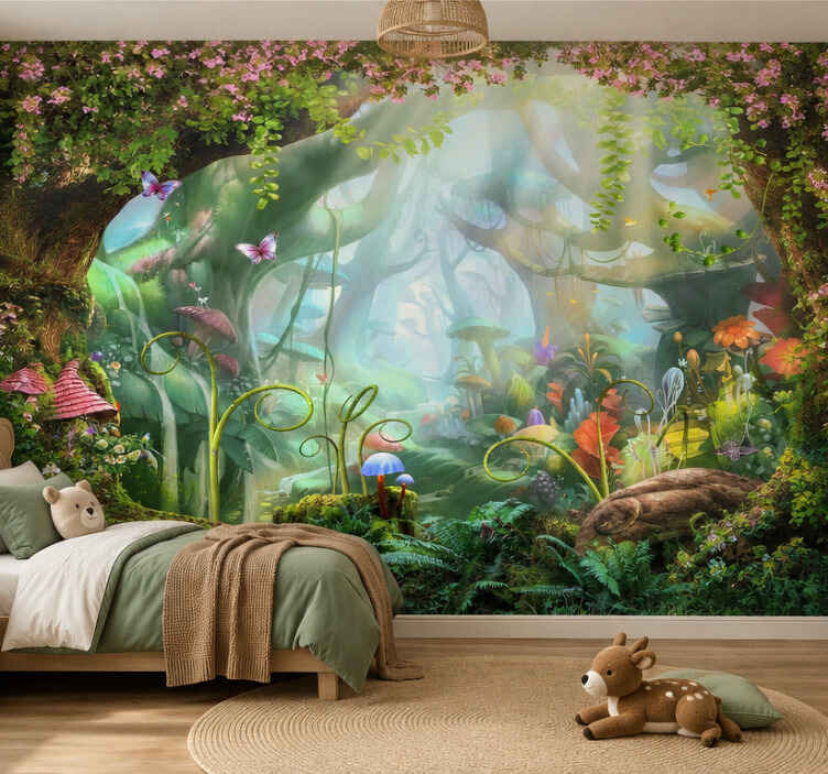 Magic enchanted forest wall mural - TenStickers