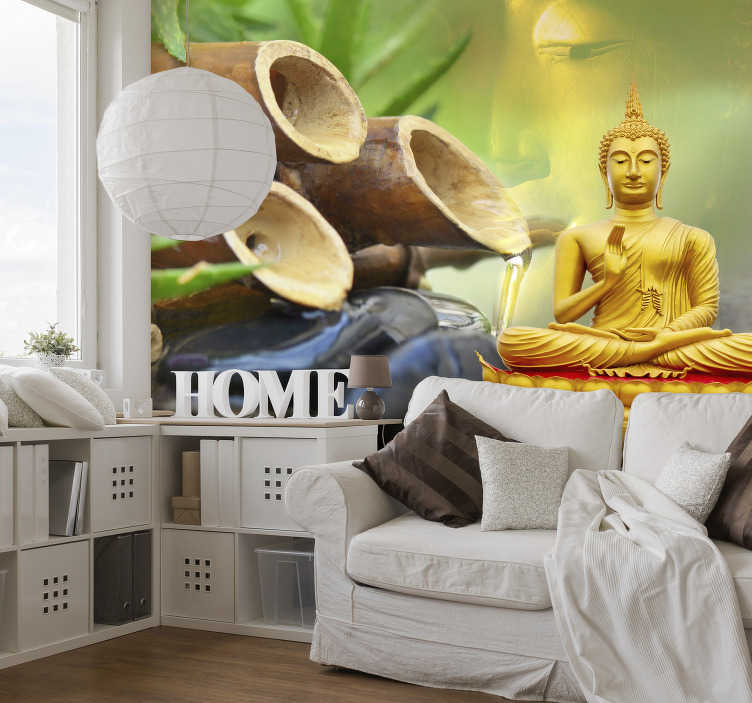 3D Estatua de Buda Hippy Zen Mural Papel Pintado Salón Dormitorio Salón