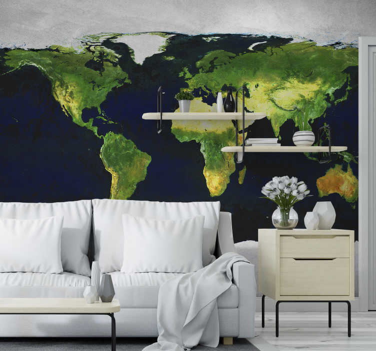 show original title Details about   3D Watercolour 825NAM World Map Wall Sticker Wall Decal Wallpaper Mural Fay 