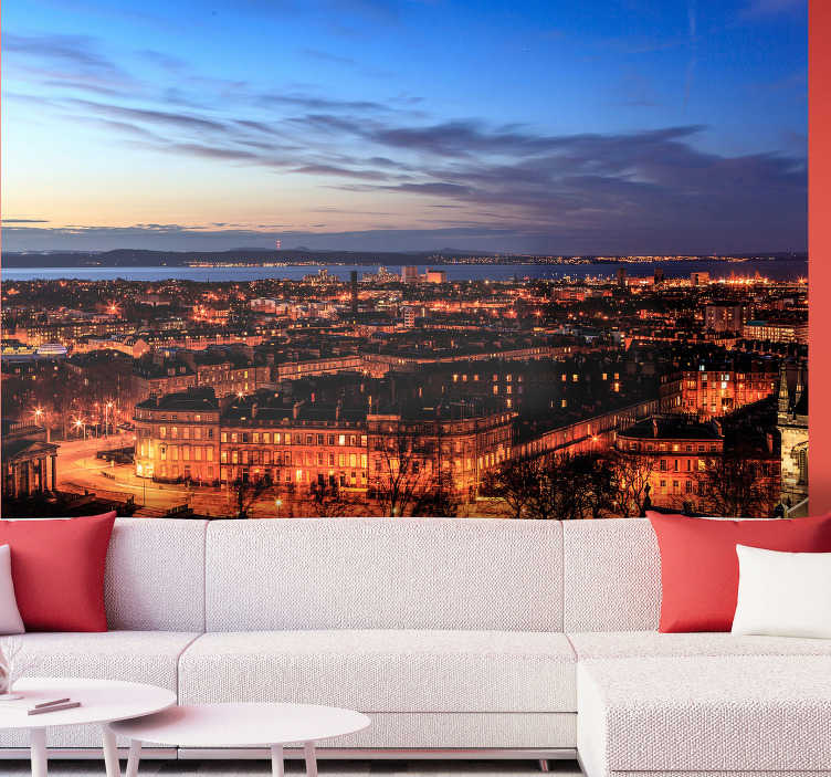 Edinburgh city mural wallpaper TenStickers