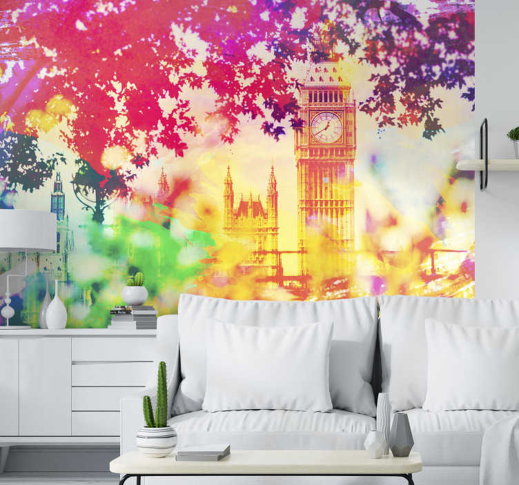 London Watercolour City wall mural TenStickers