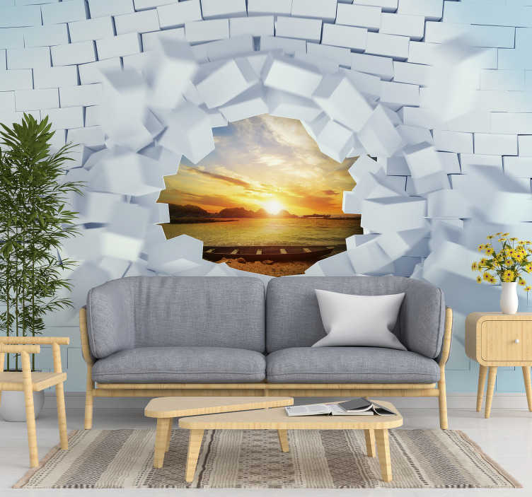 Trompe L Oeil 3d Wall Mural Tenstickers