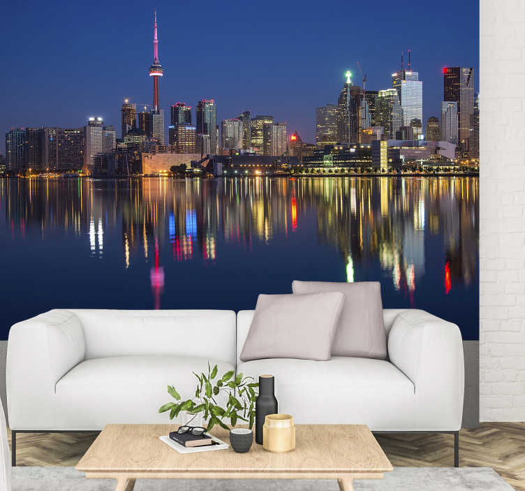 City wall mural for bedrooms Melbourne night - TenStickers