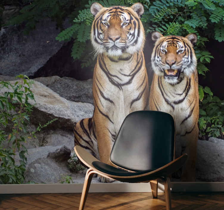  Wall Murals Two Tigers Animal Wallpaper for Walls