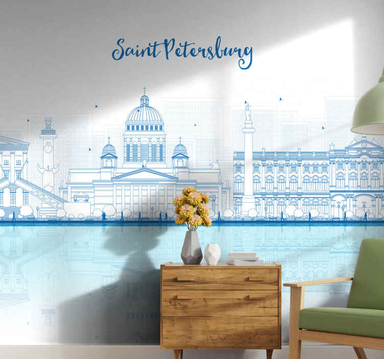 Papier peint mural de pays et de villes Skyline de saint-pétersbo