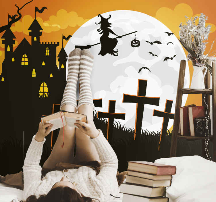 Poster da parete Casa di halloween con la strega
