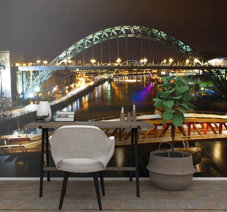 Newcastle Millenium bridge mural wallpaper TenStickers