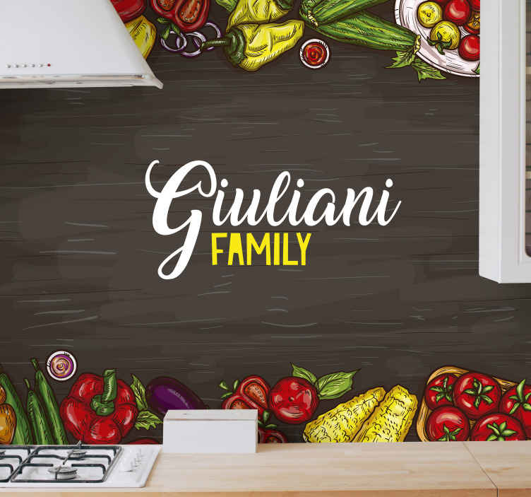 Fotomural para cocina con apellido de familia - diseño