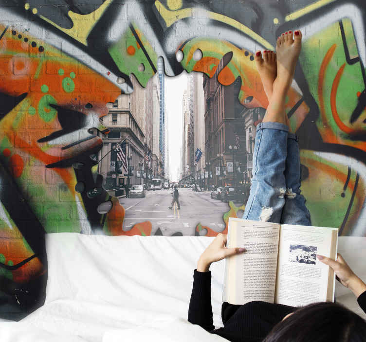 Photo murale Fond de graffiti de mode avec photo