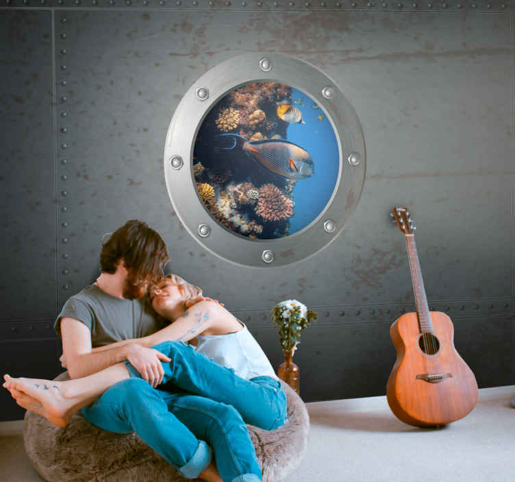 Murales per camera Murale con foto personalizzabile effetto sotto