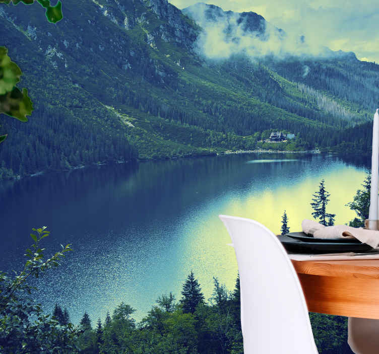 Grand Mountain Reflection landscape wall mural - TenStickers