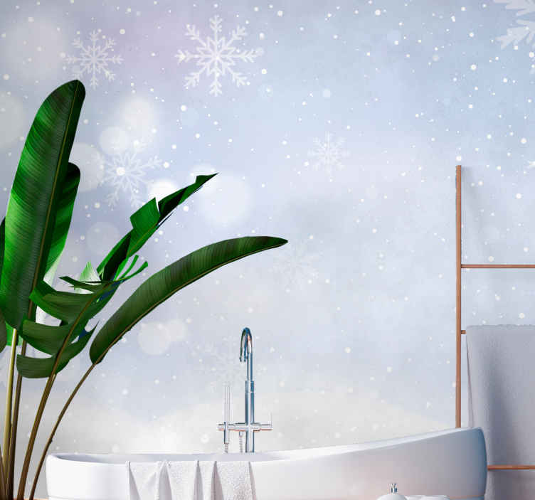 Snowflakes Christmas wall mural - TenStickers
