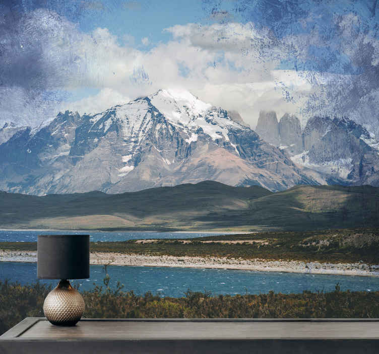Mural de montañas picos nevados majestuosos - TenVinilo