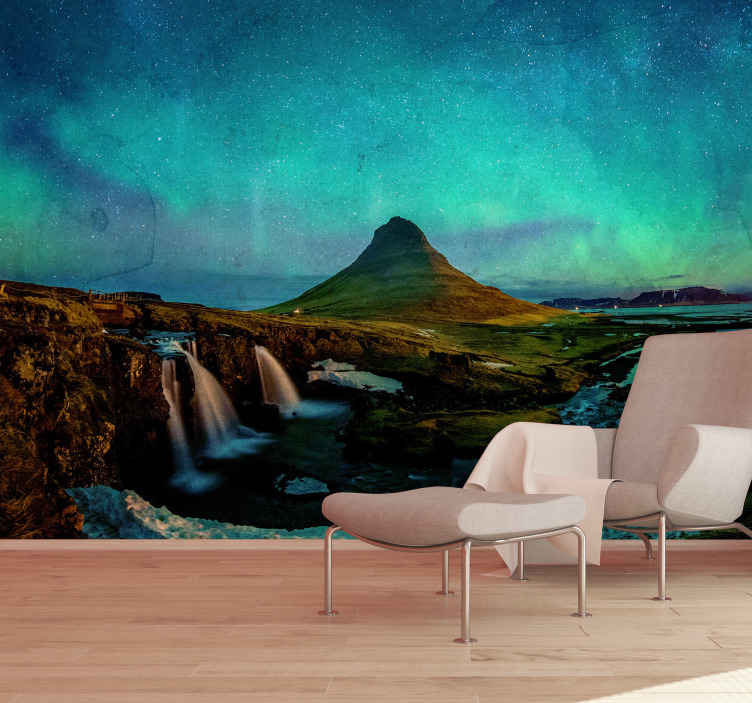 Fotomurais de paisagens vista das luzes do norte - TenStickers