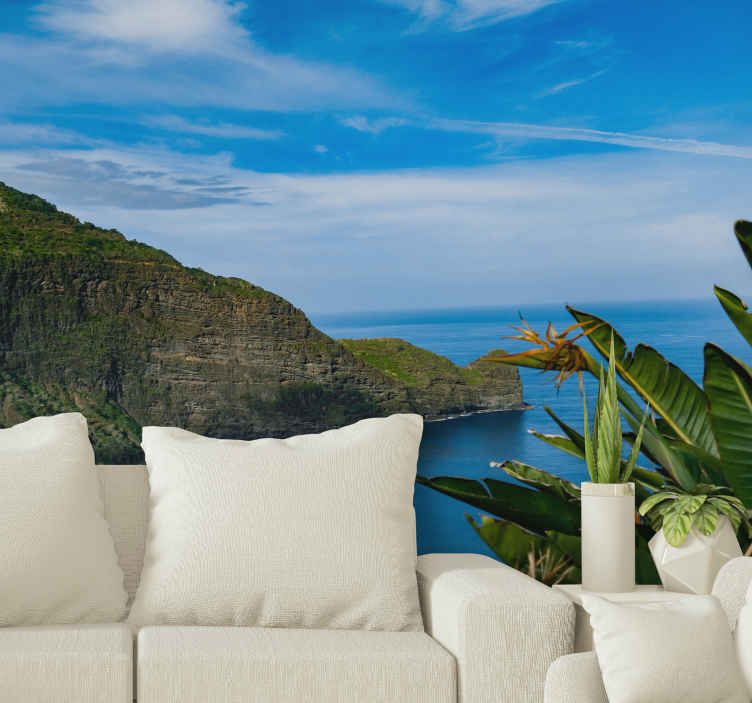 Landscape wall mural seaside mountain view - TenStickers