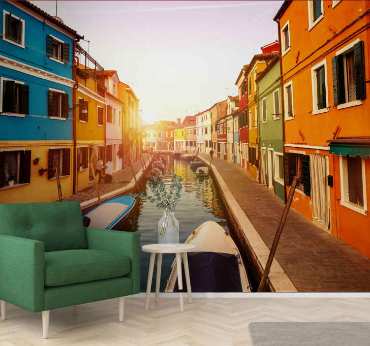 Burano's street 3D Wall Mural - TenStickers