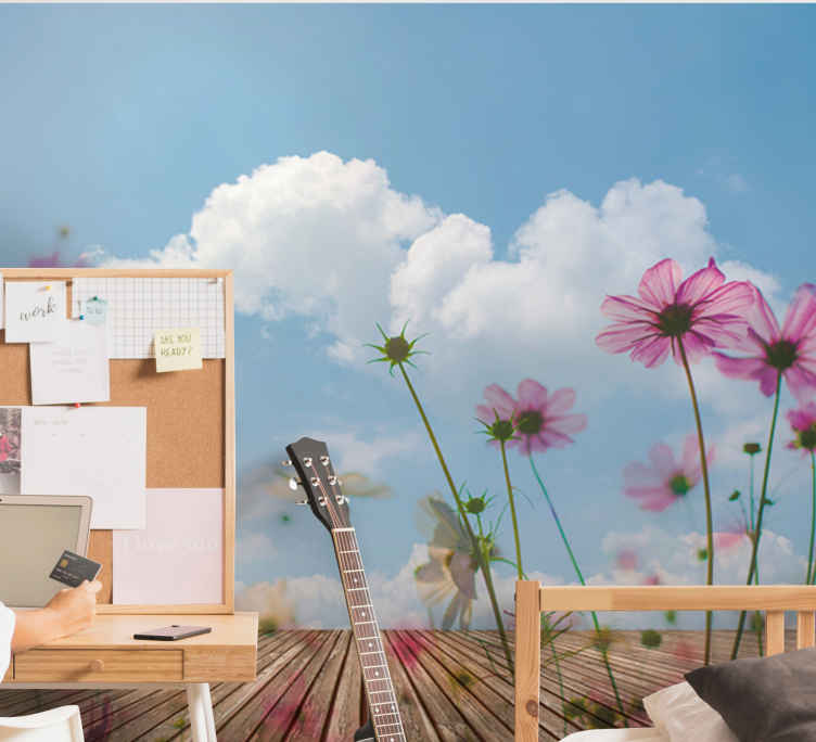 Delicate Floral Blooms flower mural - TenStickers