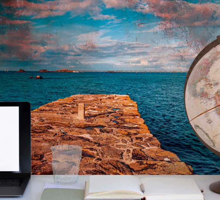 Beach entrance vintage travel wall mural TenStickers