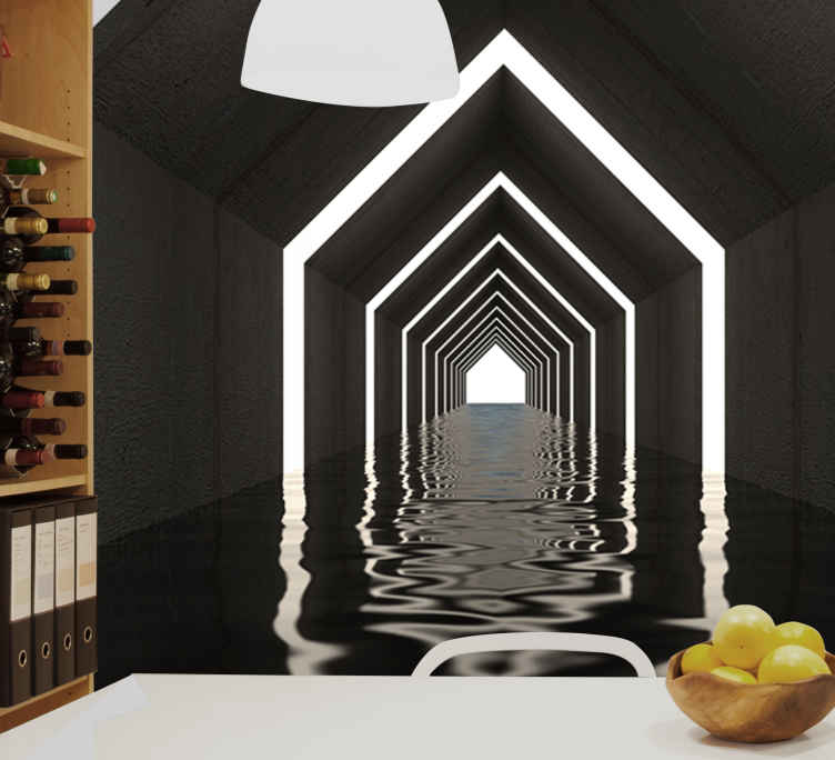 Reflexní tunelová perspektiva 3D fototapeta - TenStickers