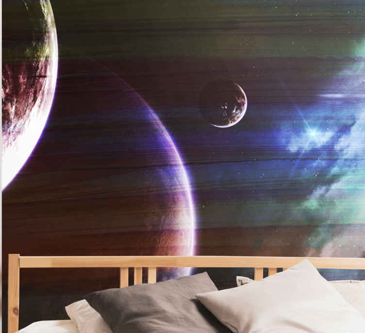 Cosmic Planetary Scene space wall mural - TenStickers