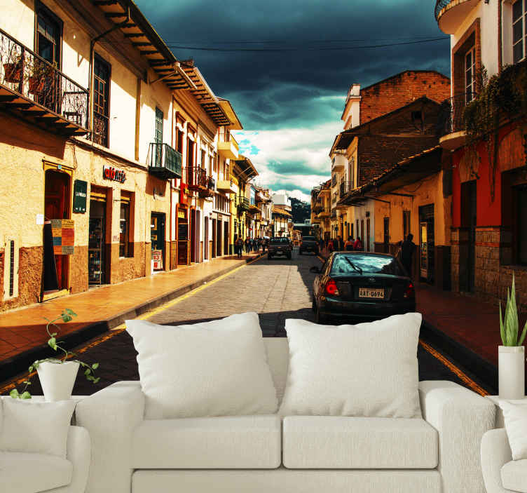 Fotomurales de ciudades Calle tipica ecuatoriana
