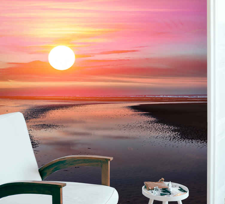  N\ A Mural decorativo - 3D Foto Wallpaper Verano Vista al mar  Sol Playa Paisaje Natural Papel de Pared Sala de Estar Moderno Fondo  Decoración de Pared Pintura de Pared 
