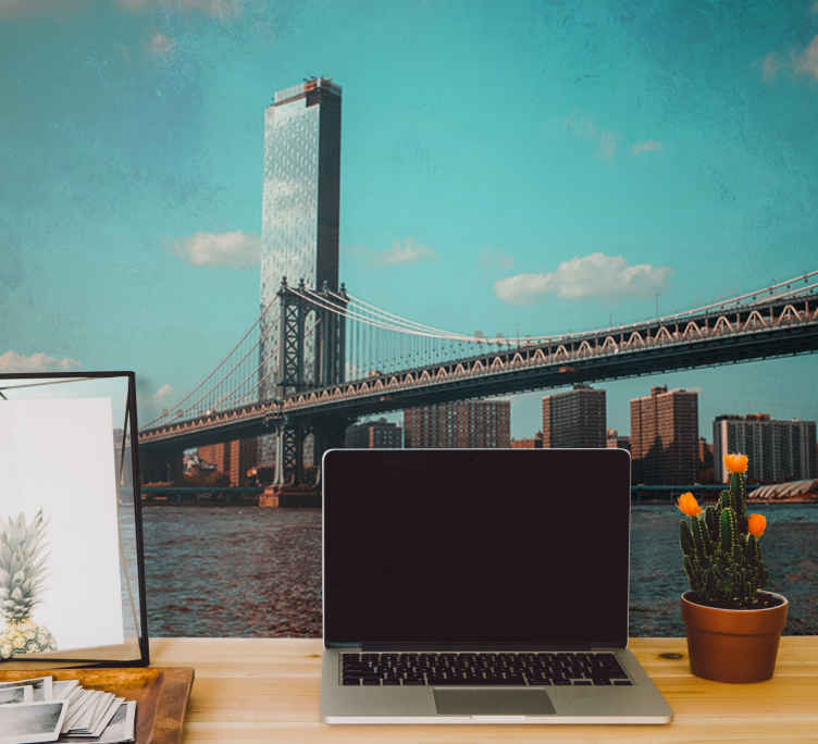 East River with skyscraper  office Wall Mural - TenStickers