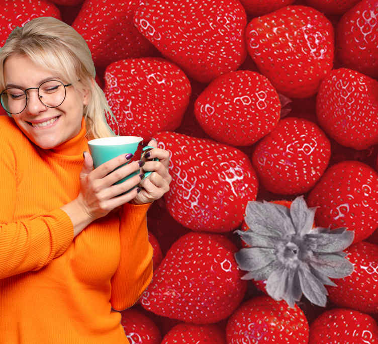 Fototapeta jahody a květinová kuchyně - TenStickers
