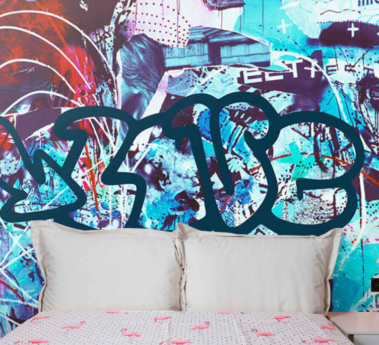 GRAFFITI STYLE WALL BORDER urban grafitti personalised bedroom wallpaper strips 