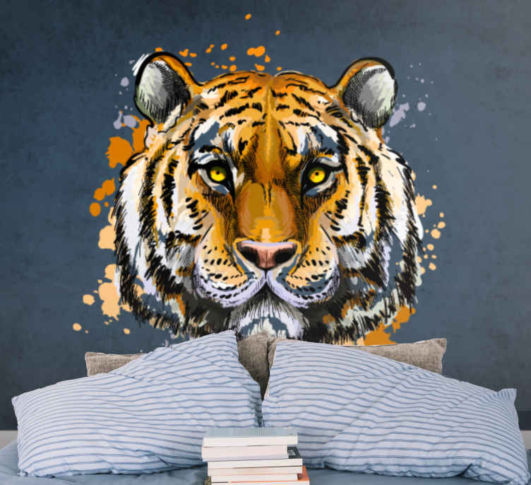 Papel de Parede Personalizado Animal Tigre Mural Quarto 3D Fundo de Sala de  Estar Paredes Decoração de Casa Papel de Parede 250 cm*175 cm