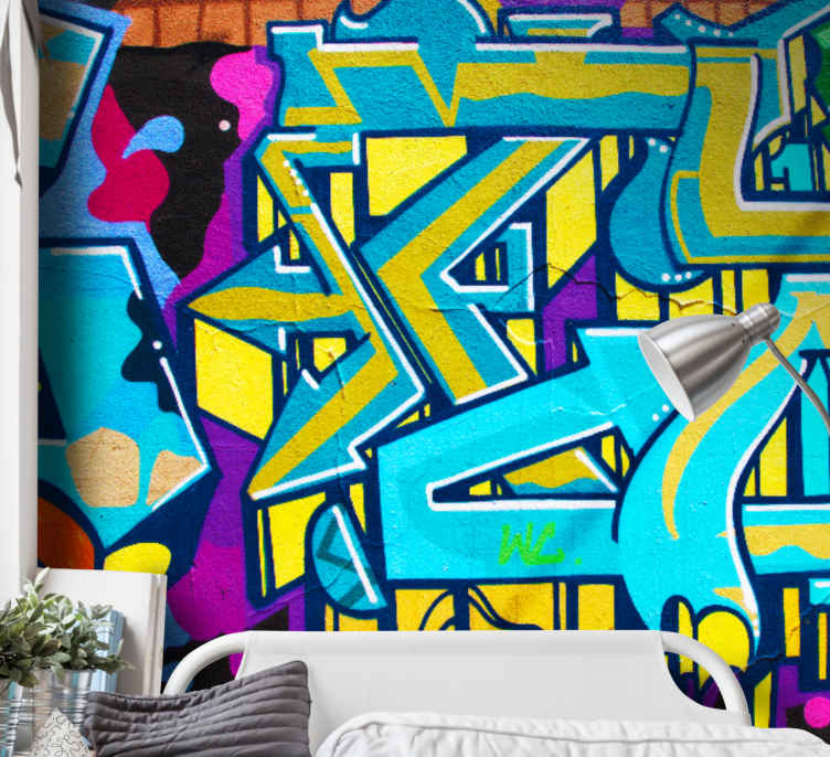 Mistura de desenhos de grafite pintando murais - TenStickers