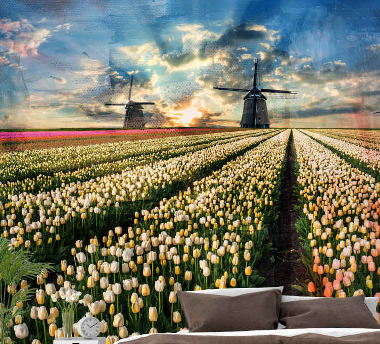 Muralo Fotomural de color amarillo tulipanes/78821474 