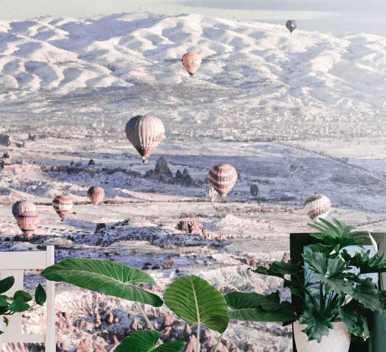 Sıcak hava balonları manzarası manzara duvar resim - TenStickers