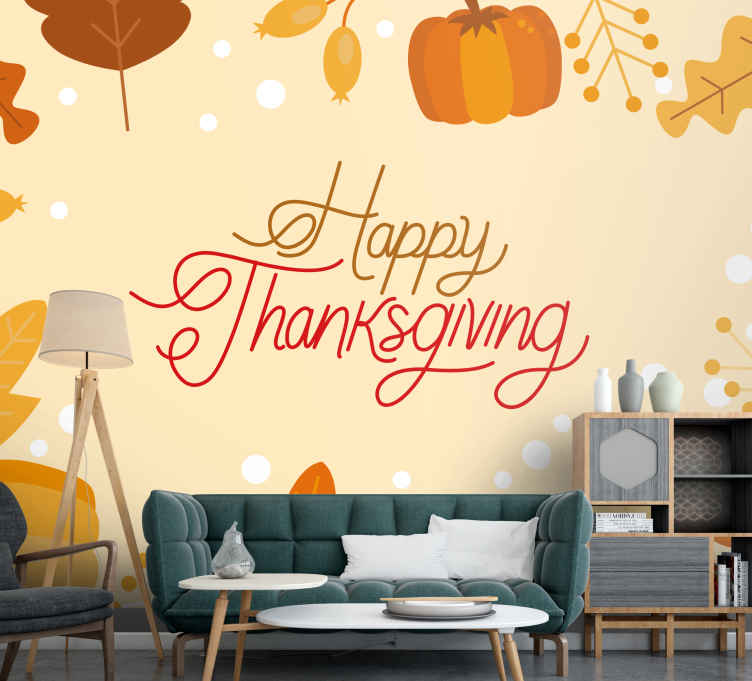 Happy thanksgiving nature wall mural - TenStickers