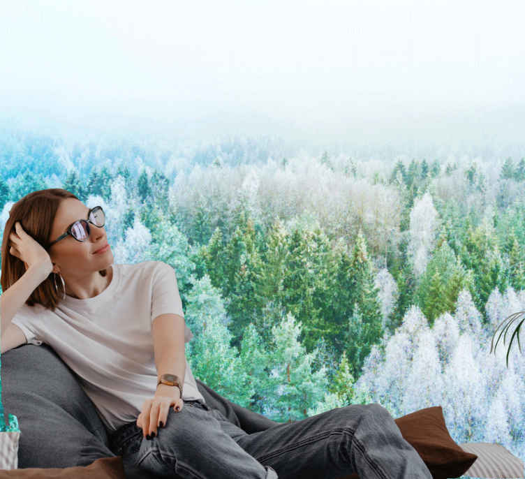 Forest Scenery View nature wall mural - TenStickers
