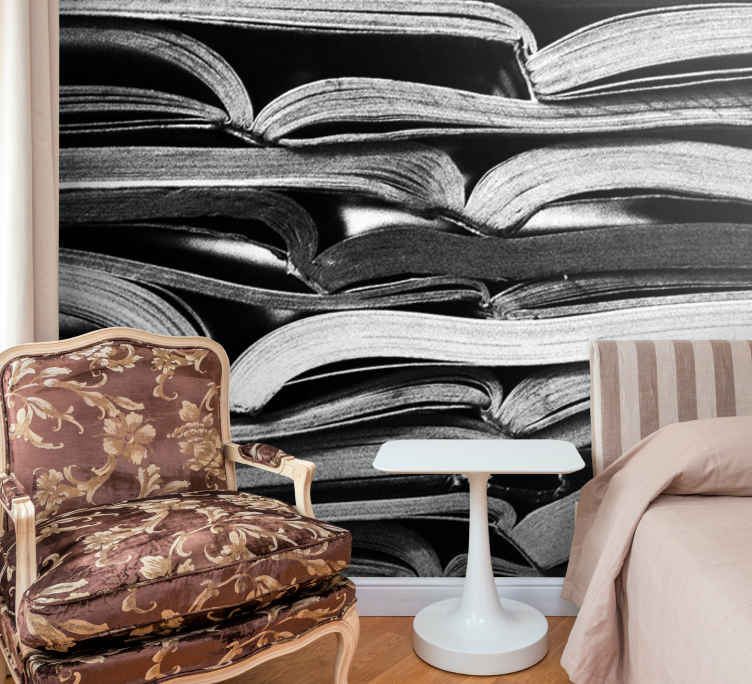 Gestapelde open pagina's fotobehang ander print - TenStickers