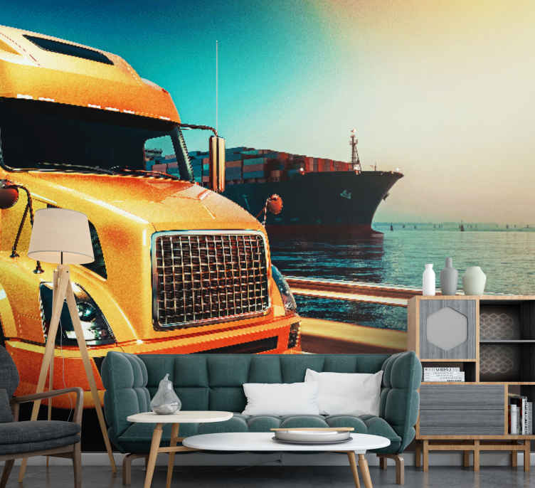 Truck in Sunset wall mural - TenStickers