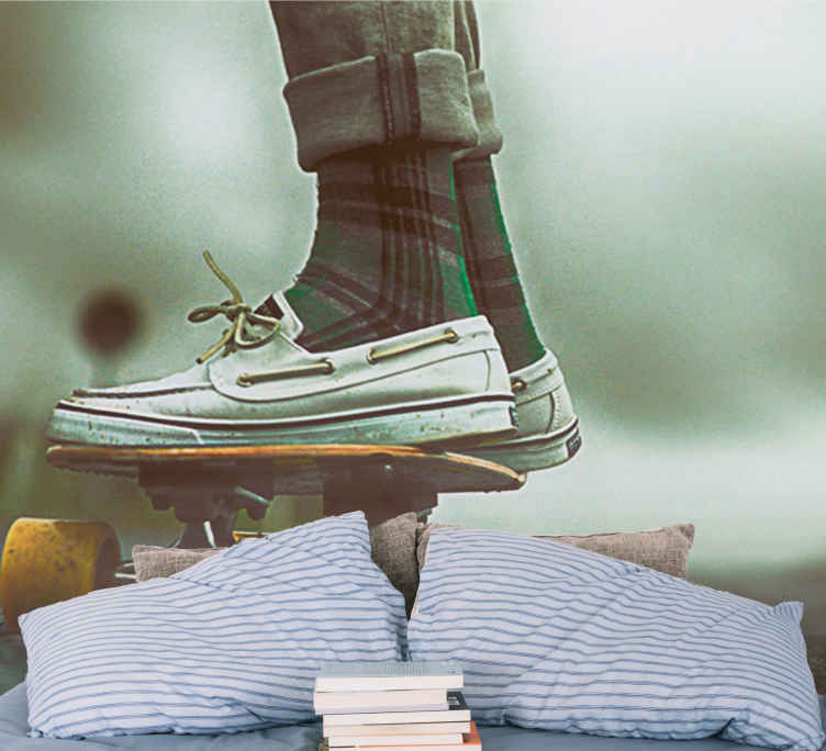 Skate Vintage mural wallpaper - TenStickers